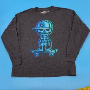 Tony Hawk Graphic Long Sleeve T-Shirt Gray Size XL